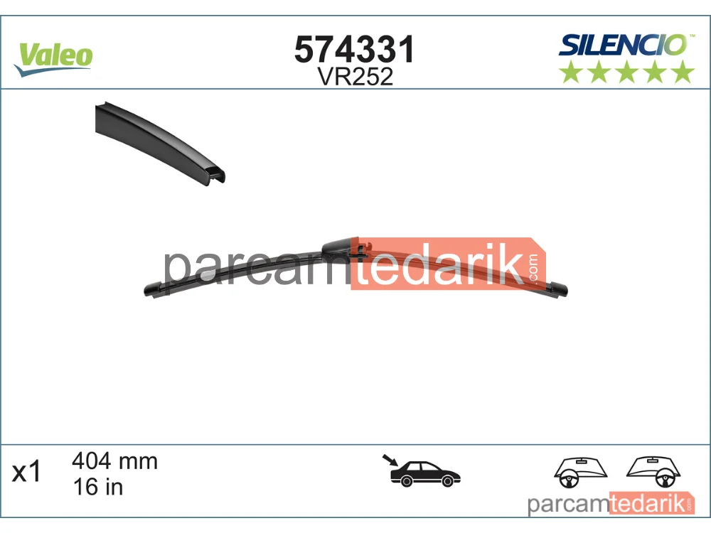 574331 | Silecek Süpürgesi Arka — VW Transporter T5, Skoda Octavia II Combi